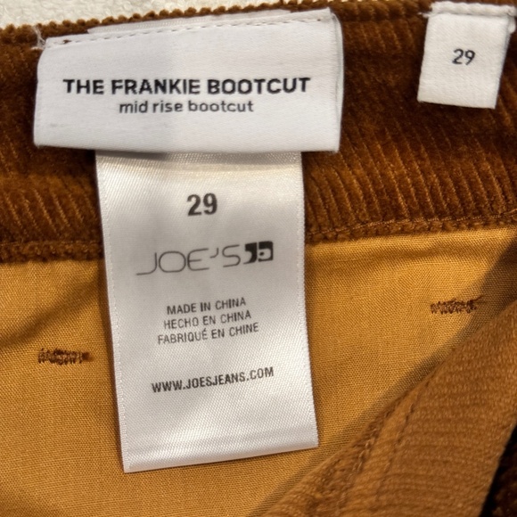 Joe’s Jeans Frankie Brown Corduroy Bootcut Cropped Pants Size 29 Soft Stretchy - Picture 8 of 12